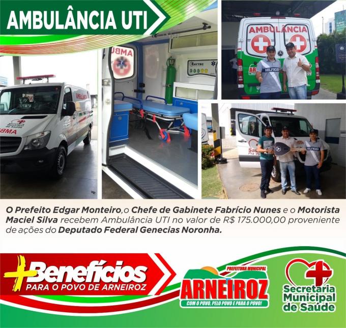 Município de Arneiroz é contemplado com ambulância Semi-UTI