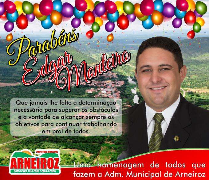 Parabéns ao nosso Prefeito Edgar Monteiro