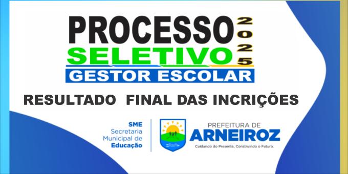 RESULTADO FINAL DAS INSCRIÇÕES EDITAL 002/2025