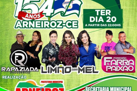 Arneiroz comemora seus 154 anos de Emancipação Política. 