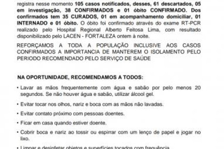 A SECRETARIA DE SAÚDE DO MUNICÍPIO DE ARNEIROZ, DIVULGA BOLETIM EPIDEMIOLÓGICO