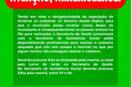 Cadastro para Vacinação contra Covid  