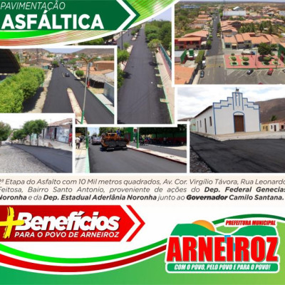 Segunda etapa da pavimentação asfáltica de Arneiroz